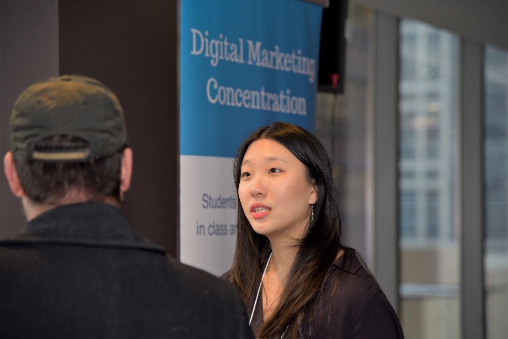 Student at career fair