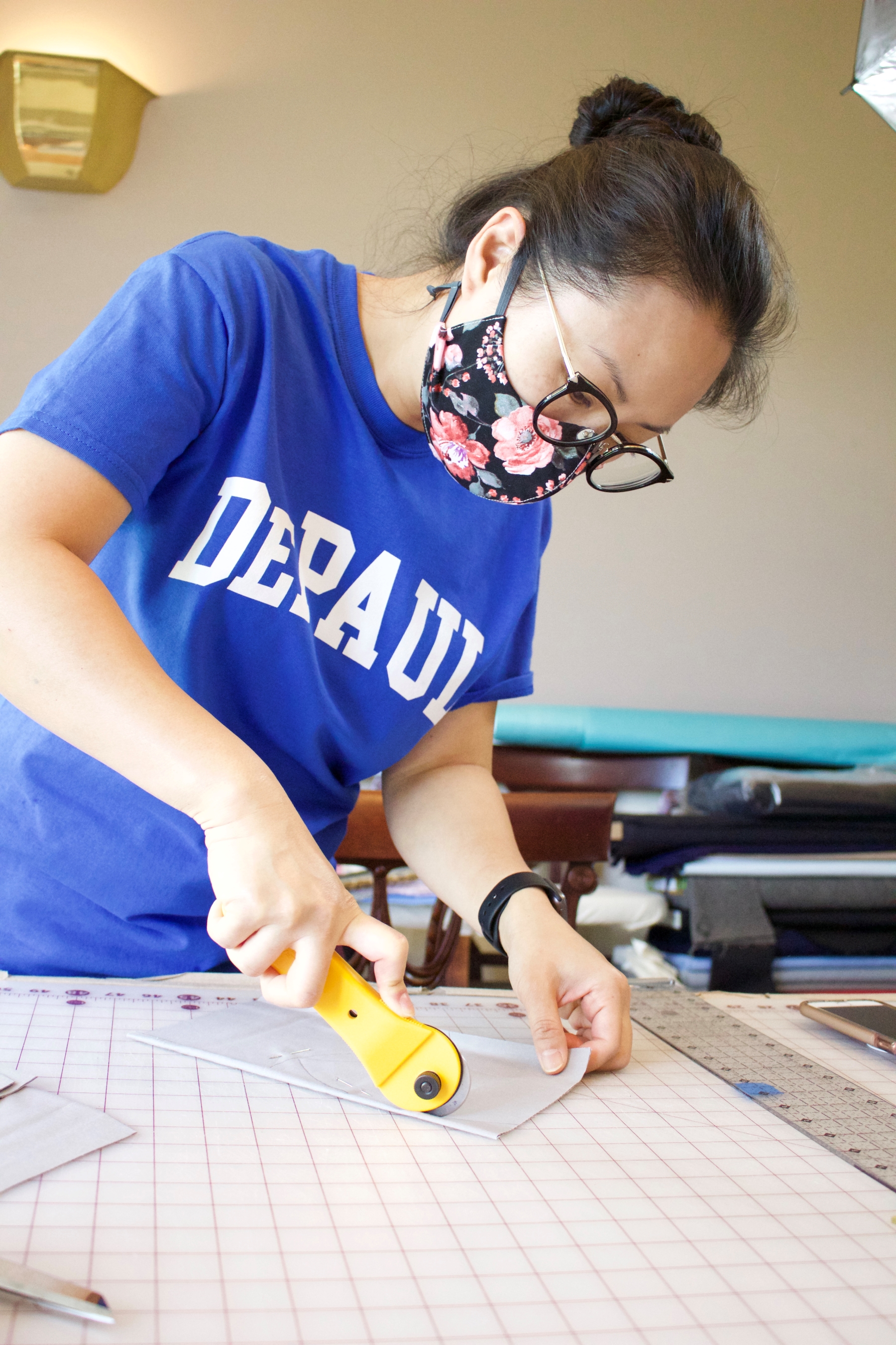 So Hui Nye (pictured) takes the lead on production while Lauren Pingad manages operations and marketing for their company Fashion Masks, which sells premium quality face masks.
