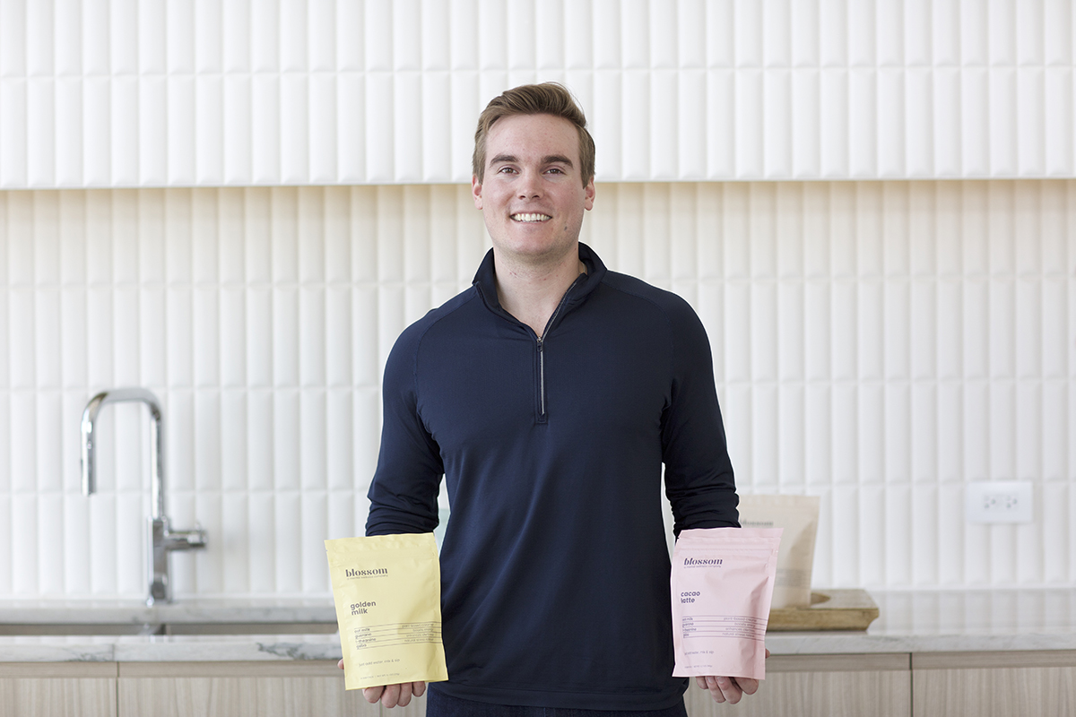 Billy Grady, an entrepreneurship student at the Driehaus College of Business, is the founder of Blossom, a mental wellness company.